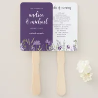 Purple Lavender Floral Wedding Program Fans