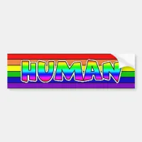 LGBTQ+ Pride Rainbow Human Bumper Sticker