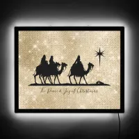 Three Wise Men Silhouette Black/Gold ID424 LED Sign