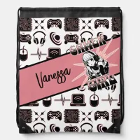 Personalized Gamer Girl | Gaming  Drawstring Bag