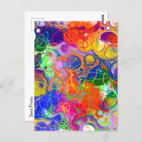 Disco Ball Electricity Fluid Art   Postcard