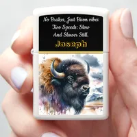 Majestic Buffalo Bison's Roam the Colorful Plains Zippo Lighter