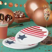 Red Shades with Blue Star - Customizable  Paper Plates