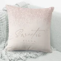 Sparkles Sweet Sixteen Rose Gold ID912 Throw Pillow