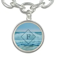 Monogram Ocean Wave Crashing on Shore Bracelet