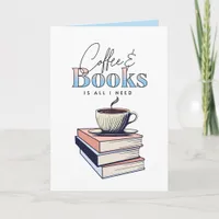 Vintage Books and Coffee is All I Need   Card