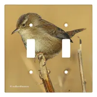 Profile of a Beautiful Marsh Wren Light Switch Cover