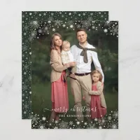 Budget Green Winter Snowflakes Christmas Photo