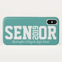 Graduation Senior Class of 2019 Teal iPhone X Case