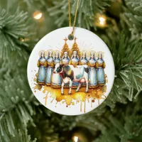 Eight Maids a Milking | Twelve Days of Christmas Ceramic Ornament