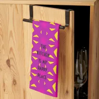 Bright Yellow and Purple Kitchen Towel