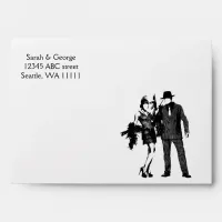 Roaring 20s art deco flapper girl and gangster envelope