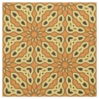 Oriental Orange & Yellow Geometric Pattern Fabric