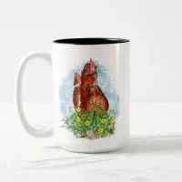 Life is Better with Chickens Two-Tone Coffee Mug