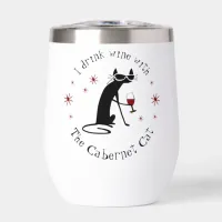 Cabernet Cat Fan Thermal Wine Tumbler