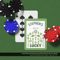 Lucky Shamrock Name Personalized Poker Cards