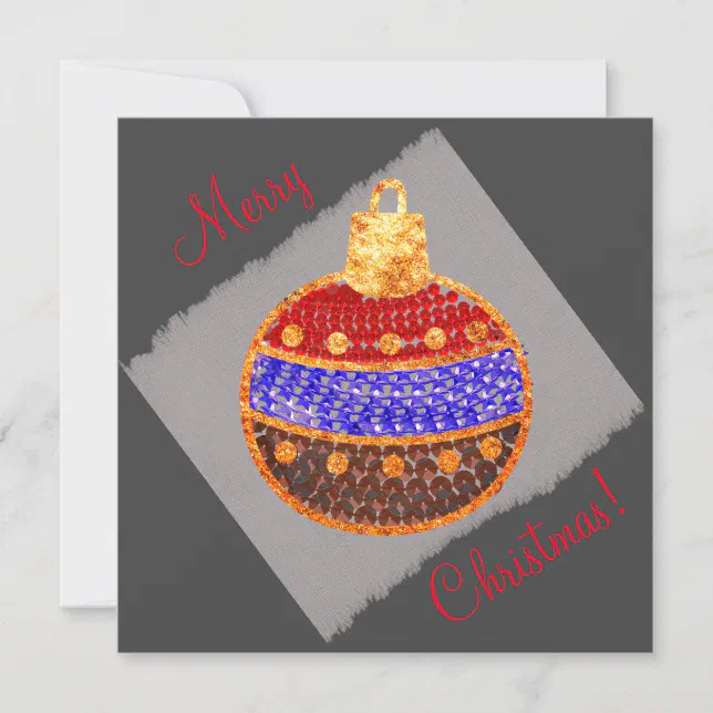 Merry Christmas - shining bauble with sequins