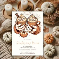 Pumpkin Spice & Cozy Autumn Thanksgiving Dinner Invitation