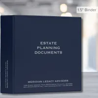 Simple Blue Estate Planning 1.5 Inch Binder