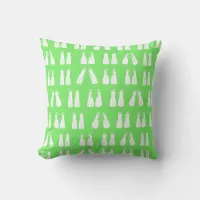 Scuba Diver Green White Fins Pattern Throw Pillow