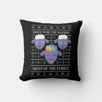 Rainbow Sheep of the Family Ugly Christmas  Throw Pillow