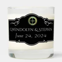 Steampunk Vintage Wedding Personalized Scented Candle