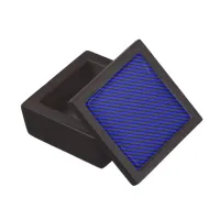 Black Blue Thin Diagonal Stripes Keepsake Box