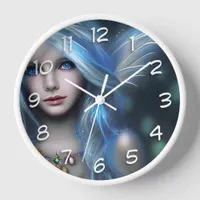 Ethereal Mystical Fairy Girl Clock