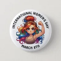 International Women's Day March 8th Button