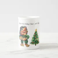 Cheeky Christmas Troll and Tree Delight  Bone China Mug