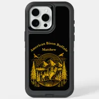 Majestic Gold Buffalo in Mountain Landscape iPhone 15 Pro Max Case