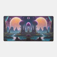 Cosmic Realms: Alien Worlds in Motion Desk Mat