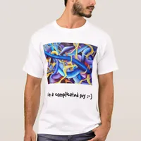 Optical illusion  blue T-Shirt