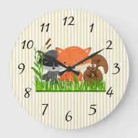 Woodland Creature Forest Animal Baby Nursery Clock