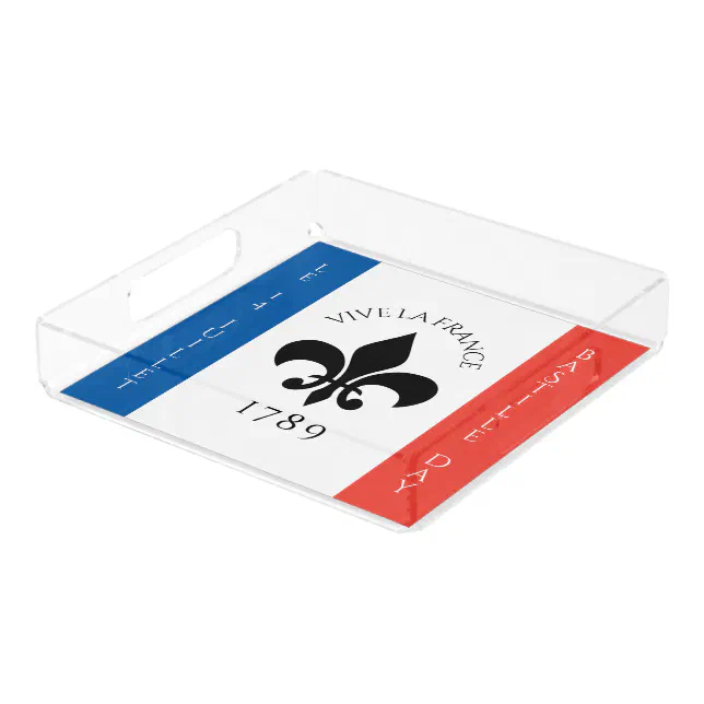 Bastille Day Fleur-de-Lis Tricolore France Flag Acrylic Tray