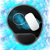 Minimalist Silver Infinity Sign and Teal Glow | Gel Mouse Pad