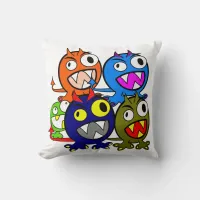 Halloween Monster Friends Throw Pillow