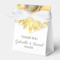 Yellow Sunflowers Watercolor Wedding Favor Boxes