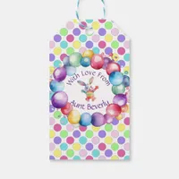 Cute Colorful Watercolor Bunny and Polka Dots Gift Tags