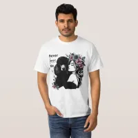 Woman Hugging Poodle With Flowers T-Shirt