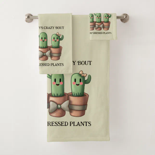 Funny Cacti Everybody's Crazy 'Bout Sharp ... Bath Towel Set