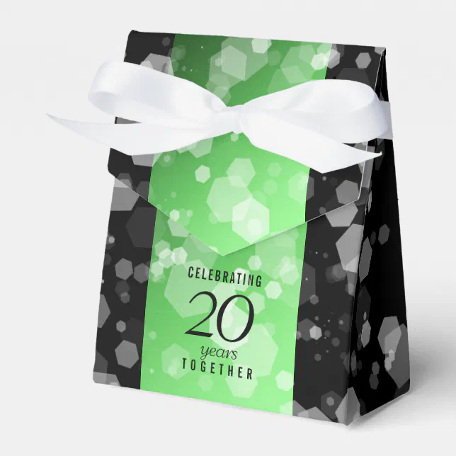 Elegant 20th Emerald Wedding Anniversary Favor Boxes