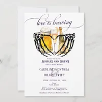 Love Brewing Gothic Bubbles & Brews Couples Shower Invitation