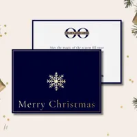 Business Logo Elegant Merry Christmas Foil Holiday Card