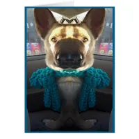 German Shepherd Mirrored Distortion Thank You Card