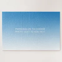 Personalized Custom Blue Artwork Photo Add Text Jigsaw Puzzle