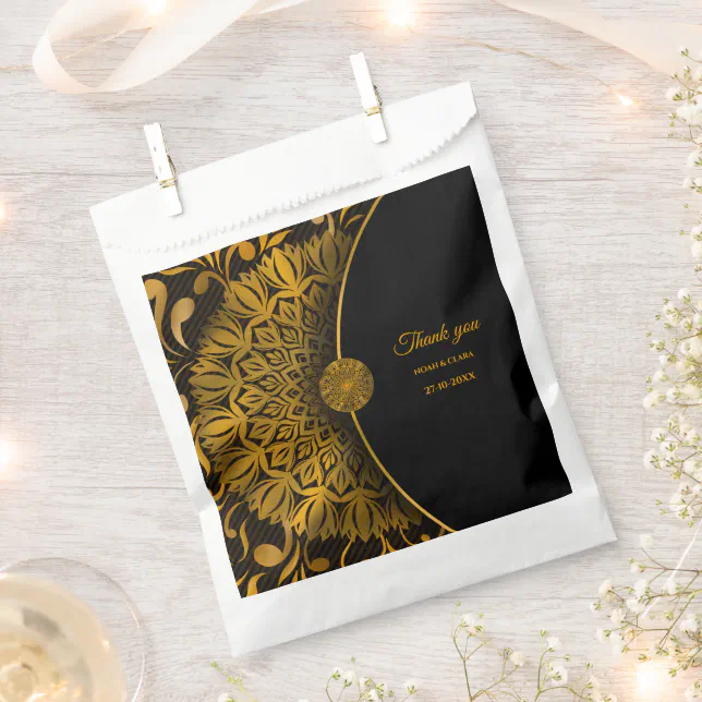 Traditional mandala classic elegant luxury wedding favor bag