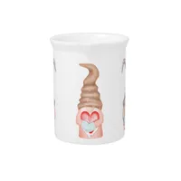 Cute Love Gnomes Valentines Holiday   Beverage Pitcher