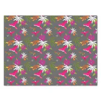 Tropical Hummingbirds and Flowers Pattern Tissue Paper