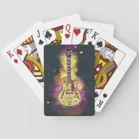 Colorful Bold Guitar Abstract Painting Poker Cards